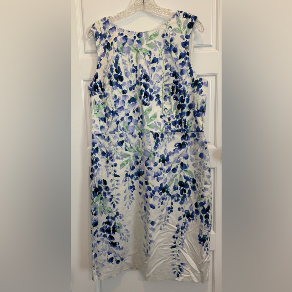 Talbots RSVP Classic Floral Watercolor Wisteria Sheath Dress Pretty Lavender 14 - Picture 6 of 6